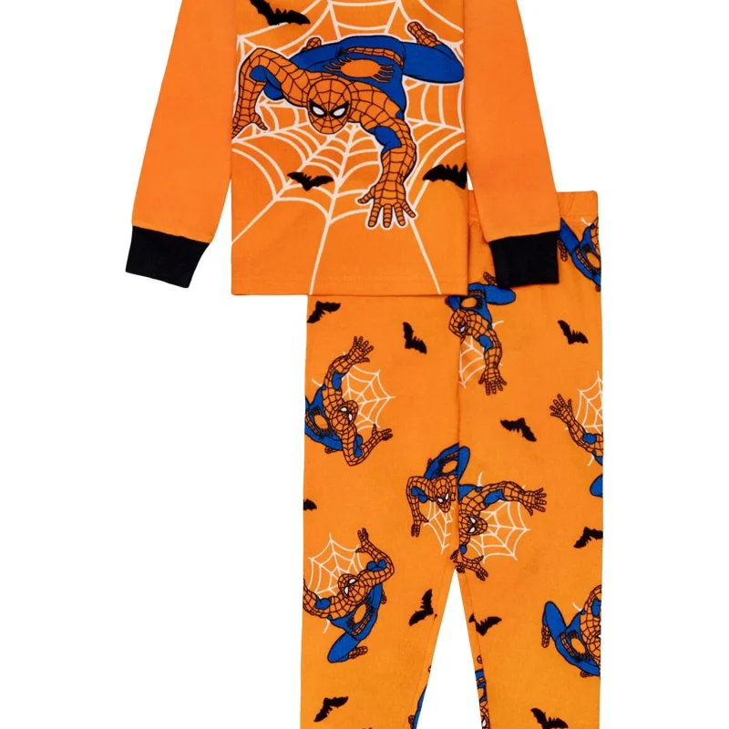 Marvel Boys Halloween Tight Fit Long Sleeve Top and Pant Pajama Set, 2-Piece, Sizes 4-12