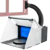 Master Airbrush Portable Hobby Airbrush Paint Spray Booth Kit With Exhaust Filter And LED Light Set - 25 Watts