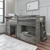 Max & Lily Solid Wood Low Loft Twin Bed With Storage Drawer