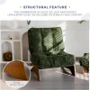 MAXYOYO Accent Chair With Ottoman, Adjustable Backrest, Corded Green, 27.1in W x 27.1in D x 15.7in H