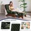 MAXYOYO Accent Chair With Ottoman, Adjustable Backrest, Corded Green, 27.1in W x 27.1in D x 15.7in H