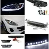 Mazda 3 JDM Black LED DRL Strip Projector Headlights With 8-LED DRL Fog Lights - 10-13