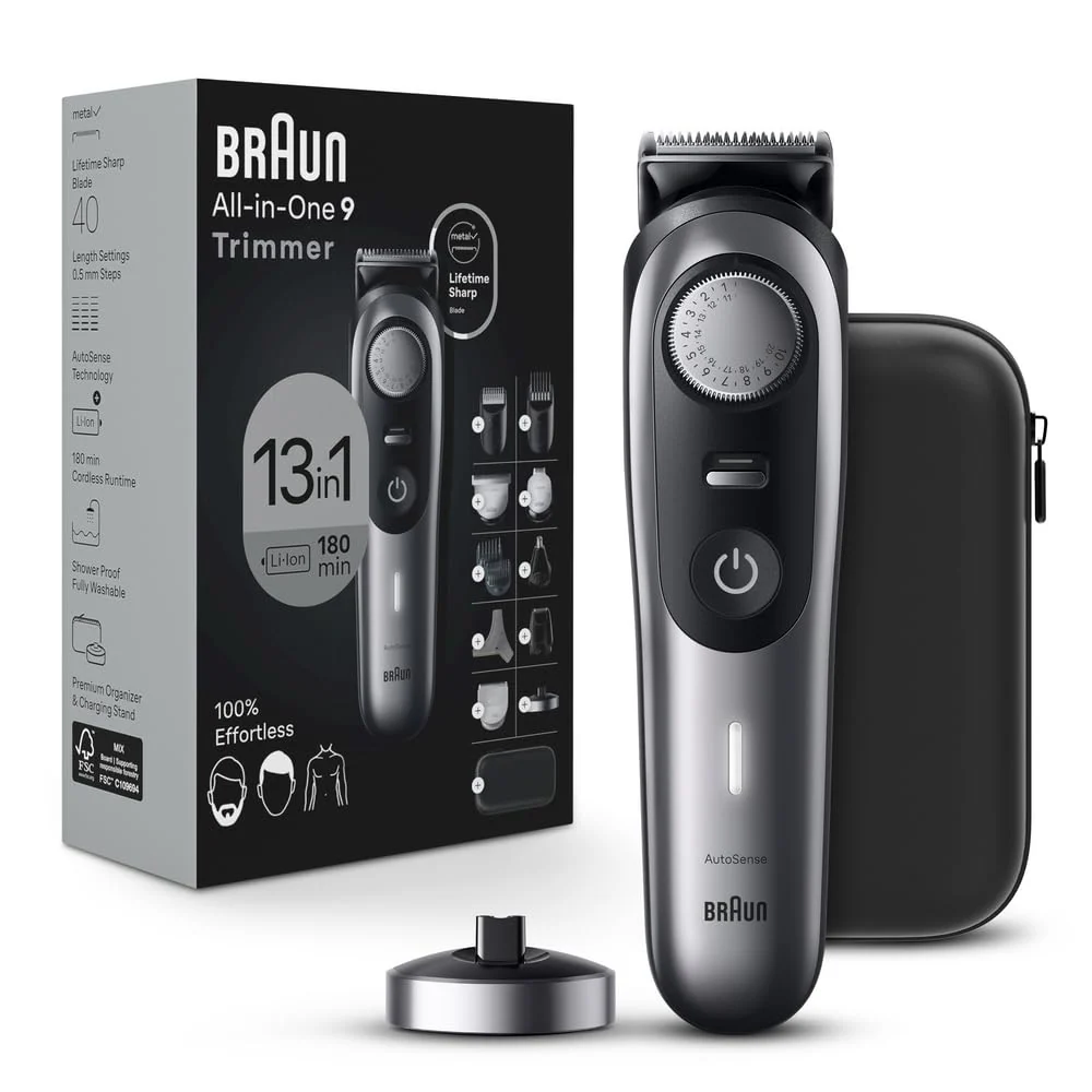 Men's 13-in-1 Grooming Kit With Beard Trimmer, Hair Clipper And Body Groomer