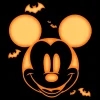 Men's Mickey & Friends Halloween Pumpkin Face Graphic Tee Black X Large