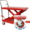 MERXENG Hydraulic Lift Table Cart, 660 lbs, 31 in Lift Height, Double Scissor, 4 Wheels