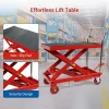 MERXENG Hydraulic Lift Table Cart, 660 lbs, 31 in Lift Height, Double Scissor, 4 Wheels