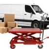 MERXENG Hydraulic Lift Table Cart, 660 lbs, 31 in Lift Height, Double Scissor, 4 Wheels