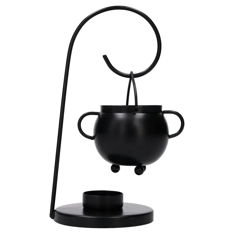 Metal Cauldron Tealight Warmer, Black, 9", Halloween by Way To Celebrate