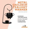 Metal Cauldron Tealight Warmer, Black, 9", Halloween by Way To Celebrate