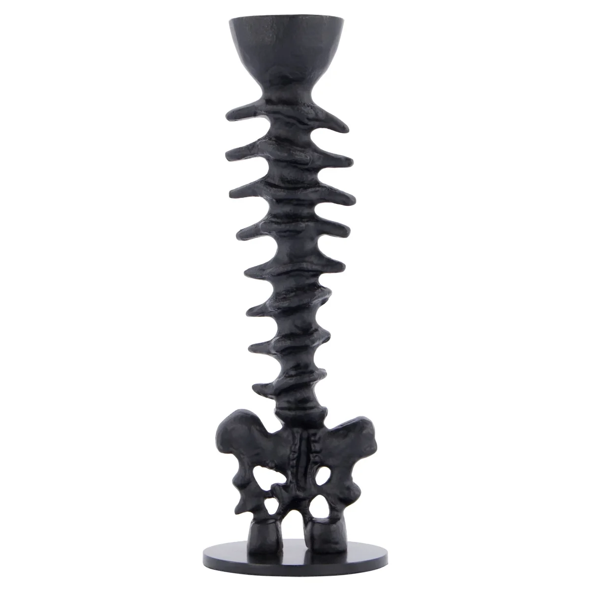 Metal Spine Candle Holder, Black, 8.6", Halloween by Way To Celebrate
