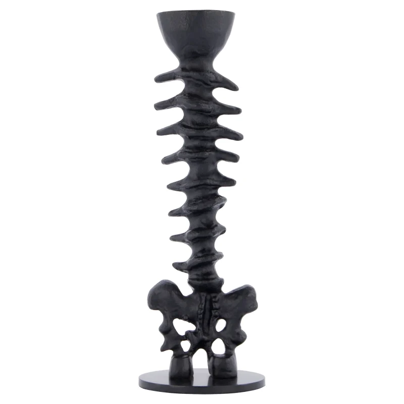 Metal Spine Candle Holder, Black, 8.6", Halloween by Way To Celebrate