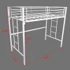 Metal Twin Loft Bed For Kids With Ladders And Safety Guard Rails - White