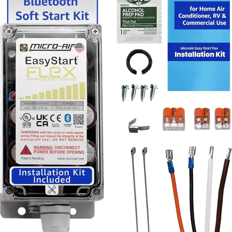 Micro-Air HVAC Soft Start Kit, Bluetooth, Up To 6 Tons - EasyStart FLEX 398