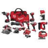 Milwaukee M18 FUEL 18-Volt Lithium-Ion Brushless Cordless 10-Tool Combo Kit With (2) 5.0 Ah Batteries, Charger And (2) T