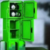 Minecraft Creeper 2 Door Mini Fridge, 8L, Green, 25.2 in H x 9.5 in W x 9.1 in D