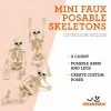 Mini Faux Posable Skeletons, 8", 3 Count, Halloween by Way To Celebrate