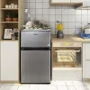 Mini Fridge With Freezer, 3.1 Cu.Ft Compact Refrigerator With LED Light - HPVFR310
