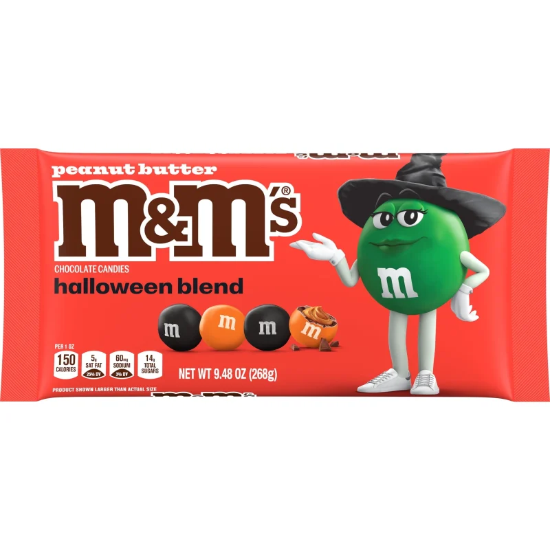 M&M's Peanut Butter Halloween Blend Milk Chocolate Halloween Candy Bag - 9.48 oz