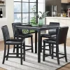 Modern 5-Piece Counter Height Dining Set With Square Table And 4 Upholstered Chairs