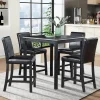 Modern 5-Piece Counter Height Dining Set With Square Table And 4 Upholstered Chairs