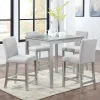 Modern 5-Piece Counter Height Dining Set With Square Table And 4 Upholstered Chairs