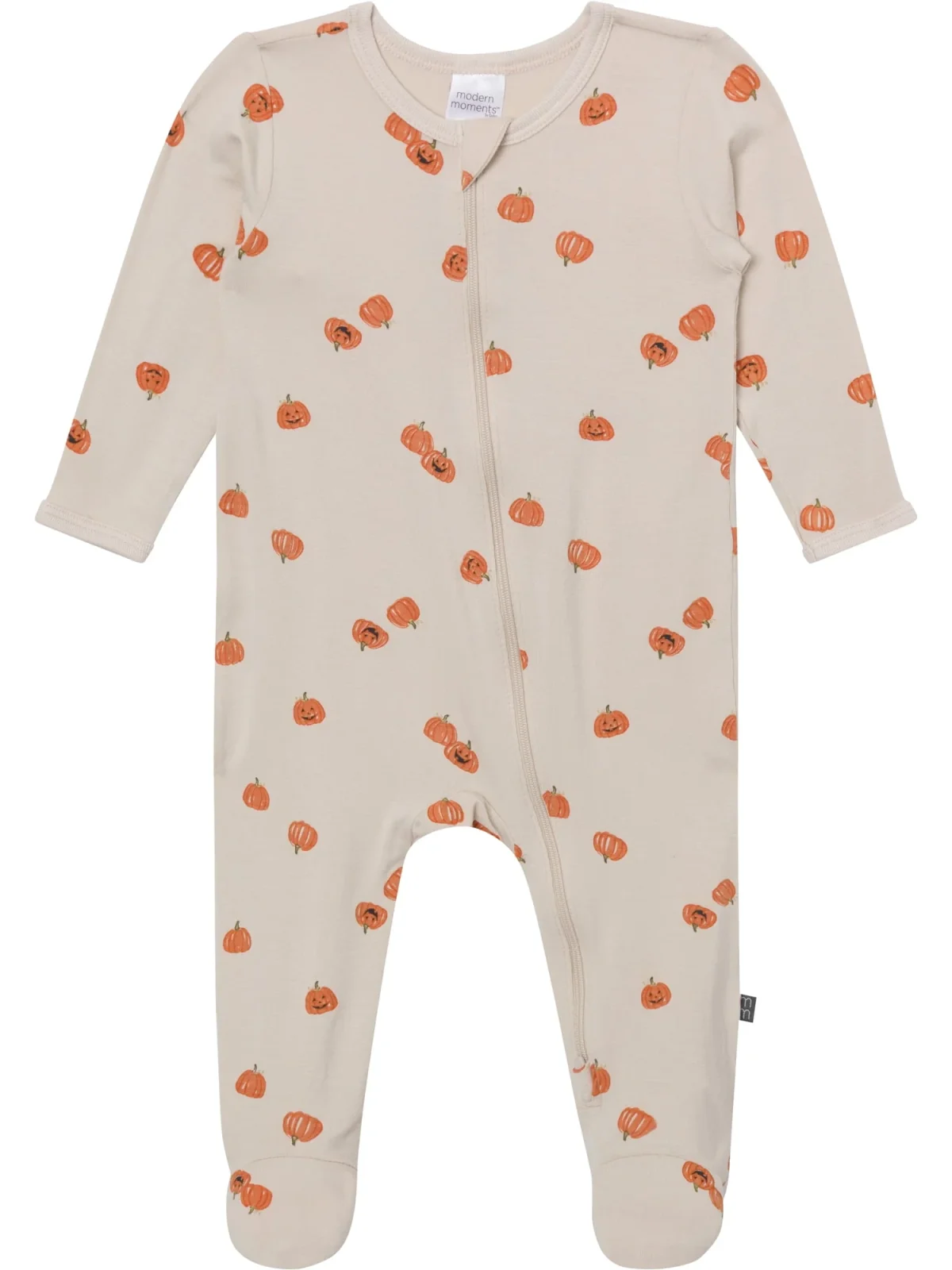 Modern Moments by Gerber Neutral Two-Way Zip Halloween Viscose Sleep ´N Play Footed Pajama, Sizes Newborn - 6/9 Months