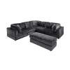 Modular L-Shaped Sectional Sofa, 6-Piece Corduroy Upholstered Configuration