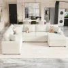 Modular Sectional Sofa Bed With Pull-Out Sleeper, Storage Ottoman, 112.2D x 86.2W x 35.8H