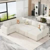 Modular Sectional Sofa Bed With Pull-Out Sleeper, Storage Ottoman, 112.2D x 86.2W x 35.8H