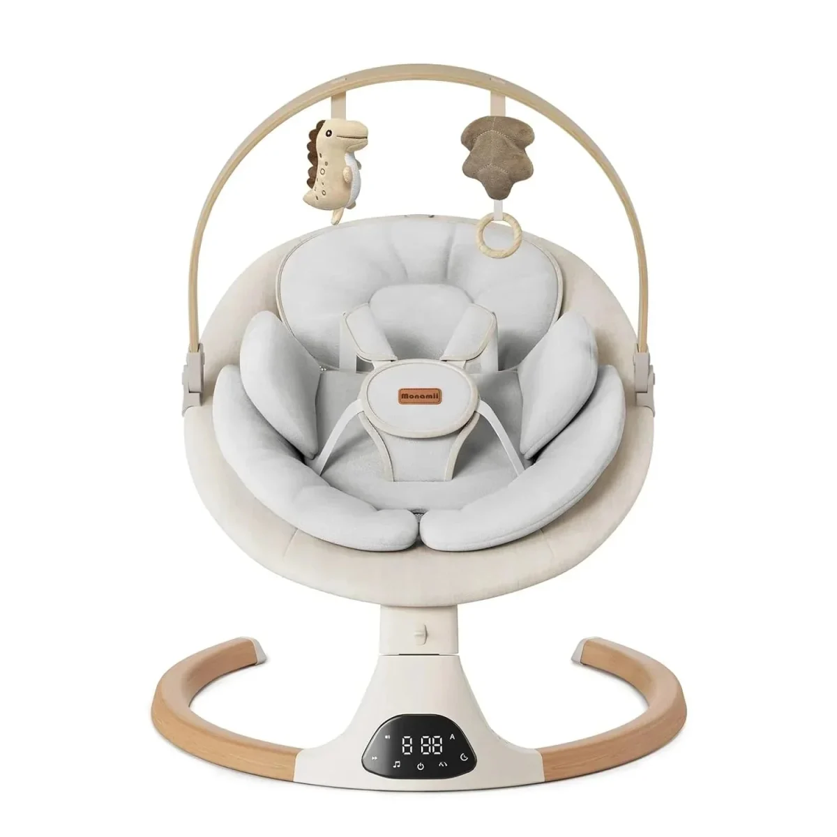 Monamii Bluetooth Infant Swing With Music Speaker, 5 Speeds And Remote Control