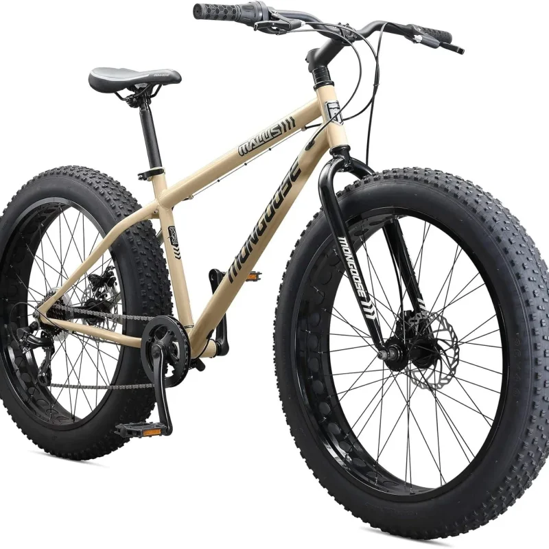 Mongoose Malus Adult Fat Tire Mountain Bike, 26-Inch Wheels, 4-Inch Tires, 7-Speed - R5714C