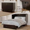 Monroe Full-Size Murphy Bed Chest With Memory Foam Mattress And Storage Drawer