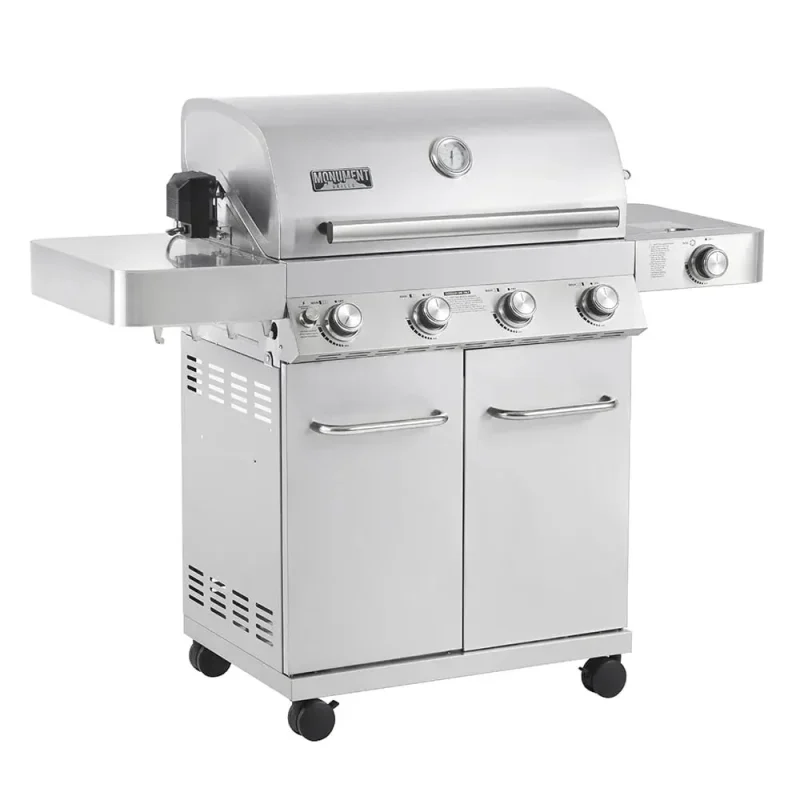 Monument Grills Stainless Steel 4 Burner Propane Gas Grill With Rotisserie - 17842
