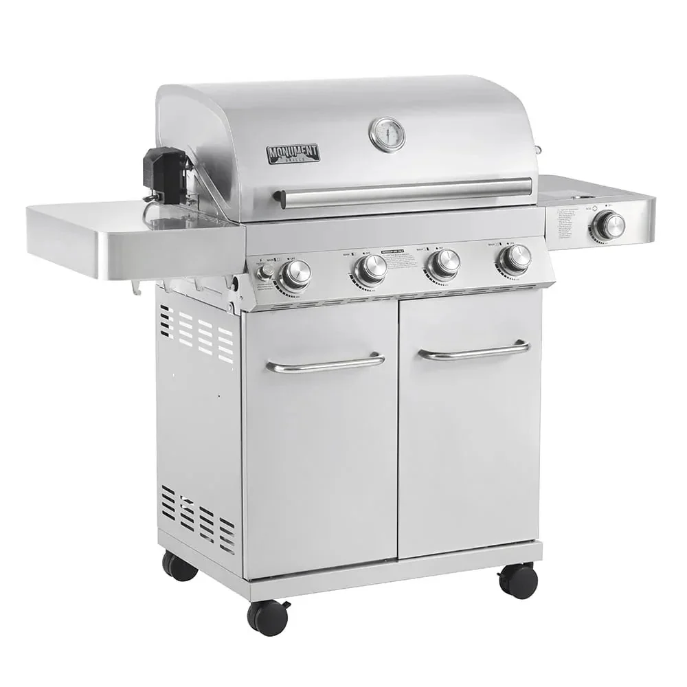 Monument Grills Stainless Steel 4 Burner Propane Gas Grill With Rotisserie - 17842