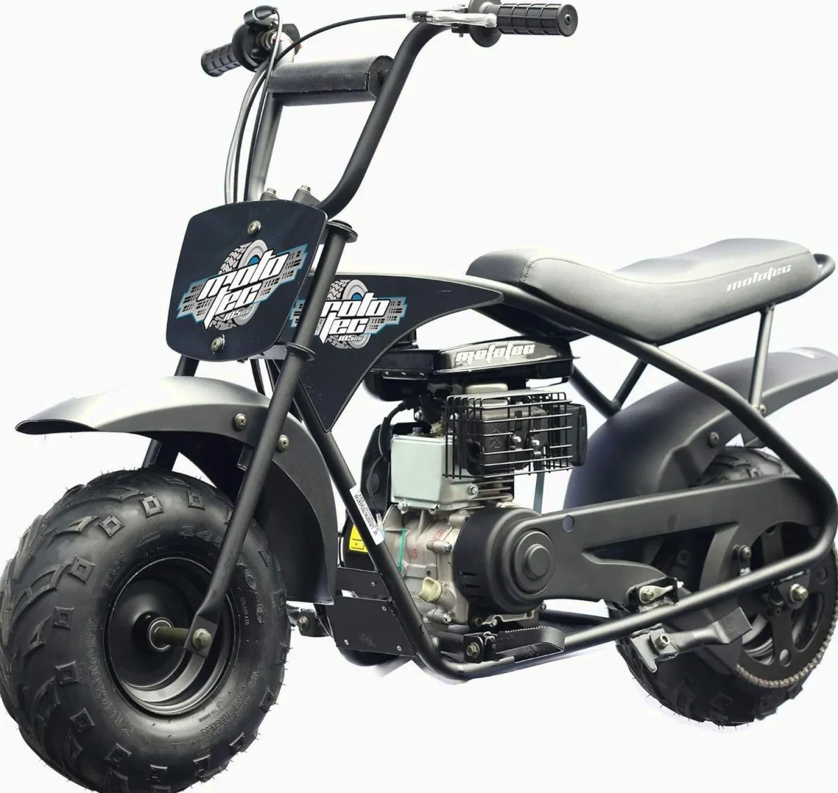 MotoTec 105CC 3.5HP Mini Bike, Black, Alloy Steel, 23mph - KN110-A
