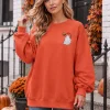 MOUSYA Halloween Sweatshirt Women Spooky Season Shirt Pumpkin Fall Sweatshirt Ghost Long Sleeve Pullover Tops
