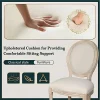 MQLIFEBOOM French Dining Chair With Oval Backrest - Linen Fabric Upholstered Solid Wood