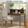 MQLIFEBOOM French Dining Chair With Oval Backrest - Linen Fabric Upholstered Solid Wood