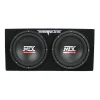 MTX Dual Loaded Car Subwoofer Enclosure 12 Inch 1200W With Boss R1100M Amplifier And Soundstorm AKS8 Kit - TNE212D