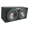 MTX Dual Loaded Car Subwoofer Enclosure 12 Inch 1200W With Boss R1100M Amplifier And Soundstorm AKS8 Kit - TNE212D