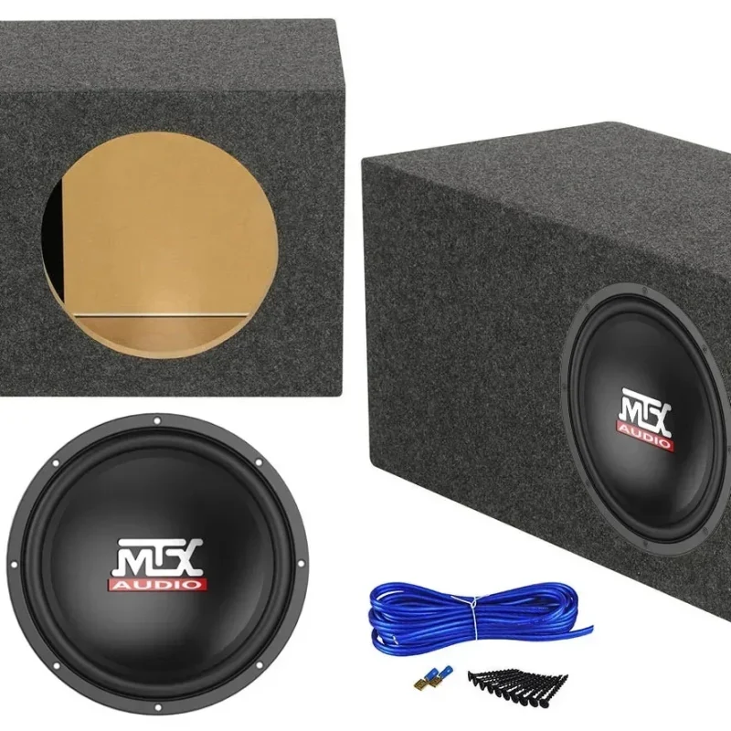MTX Terminator TN12-04 12" 400 Watt Car Audio Subwoofer With Rockville RBS12 Vented Enclosure