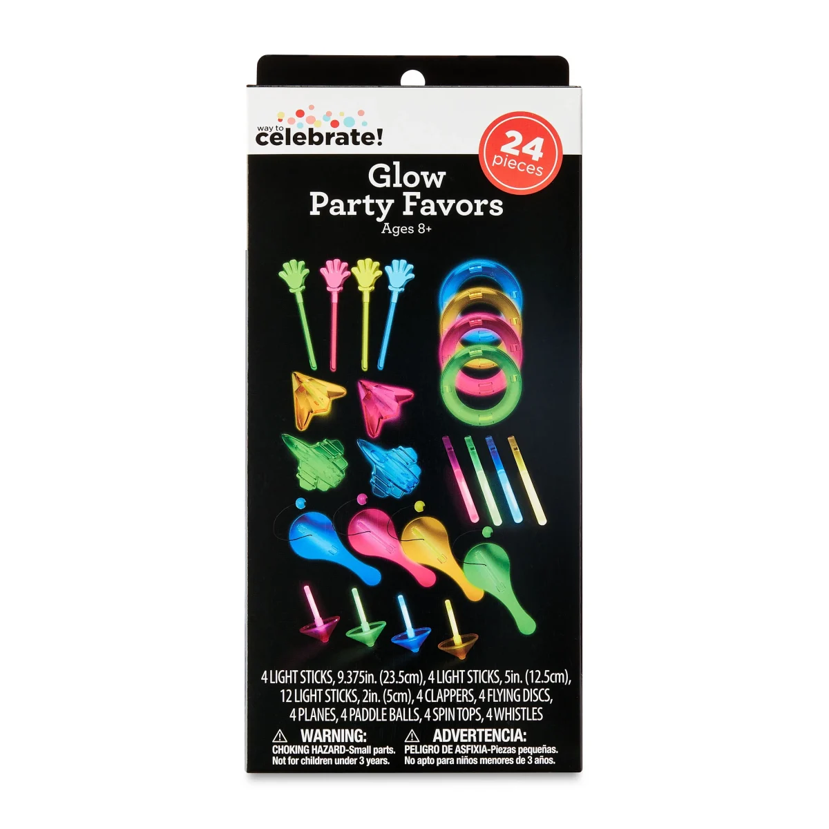 Multicolor Glow Party Favors, 24 Pieces, by Way To Celebrate