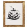 My Texas House Framed Halloween Black and White Pumpkin Art Print 9x11