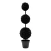 My Texas House Halloween 3-Ball Artificial Black Topiary, 3'