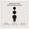 My Texas House Halloween 3-Ball Artificial Black Topiary, 3'