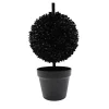 My Texas House Halloween 3-Ball Artificial Black Topiary, 3'