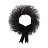 My Texas House Halloween Black Twig Wreath with Bow, 24"