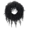 My Texas House Halloween Drapey Faux Cedar Wreath, Black, 24"