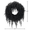 My Texas House Halloween Drapey Faux Cedar Wreath, Black, 24"