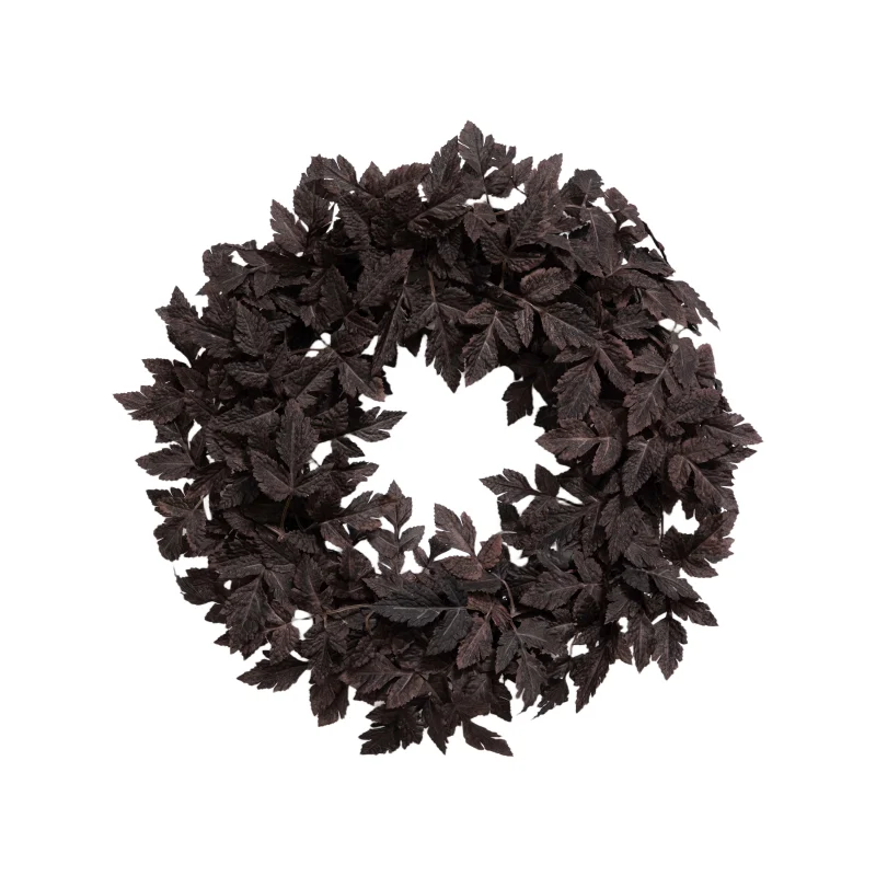 My Texas House Halloween Layered Foliage Wreath, Plum, 24"